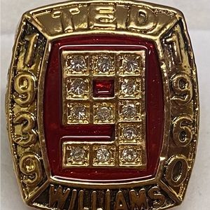 Ted Williams #9 RETIREMENT Custom Heavy Ring with cz DIAMONDS--DAZZLING!